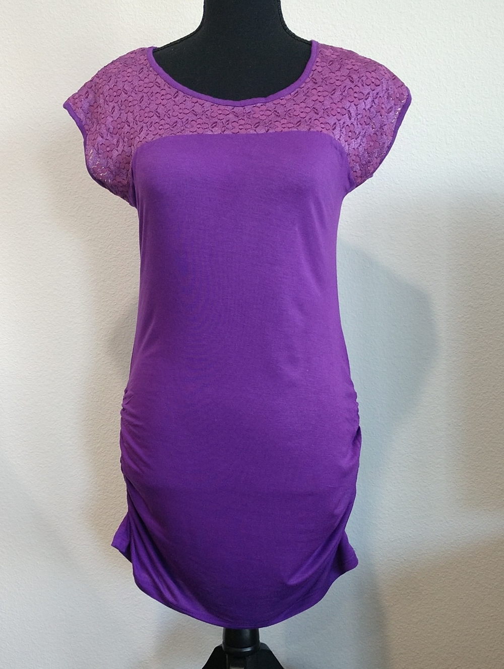 Avital & Co Jewelry Purple Lace Yoke Tunic